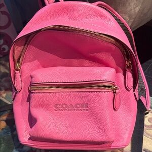 Coach Vibrant Pink Leather Backpack
